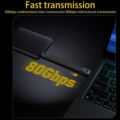 Кабел за данни и зареждане USB-C - USB-C OEM 8K видео, 240W, 0.13m, Черен