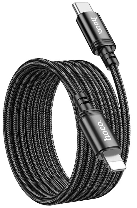 Кабел за данни и зареждане USB-C - Lightning HOCO X89, 27W, 2m, Черен