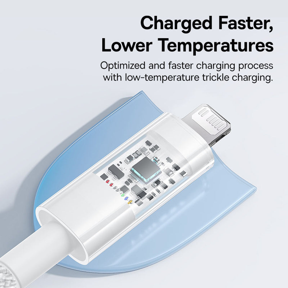 Кабел за данни и зареждане USB-C - Lightning Baseus Gem, 20W, 1m, Бял P10373001211-00