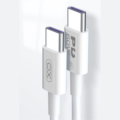 Кабел за данни и зареждане USB-C - USB-C XO Design NB-Q190A, 60W, 1m, Бял