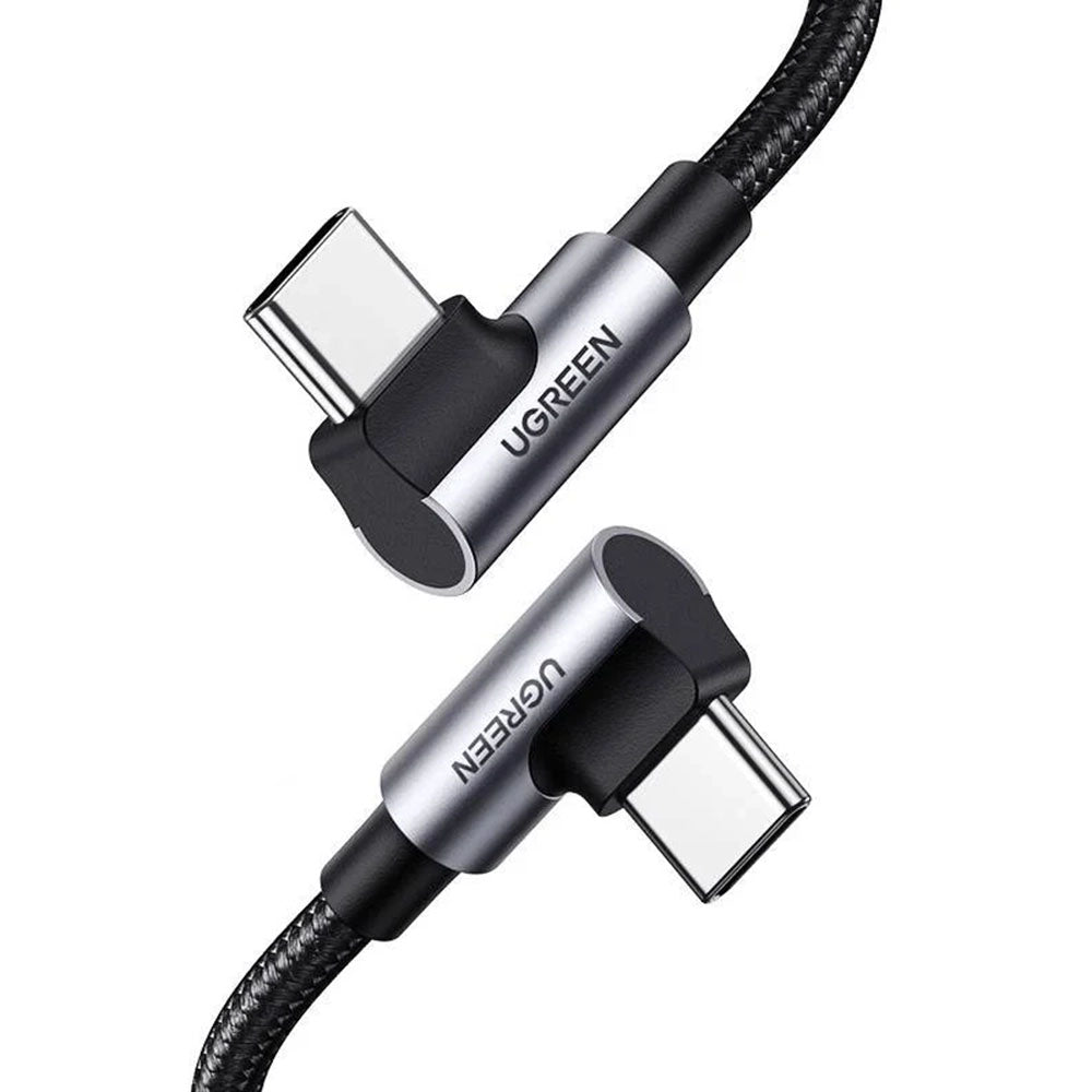 Кабел за данни и зареждане USB-C - USB-C UGREEN US335 Angled, 100W, 2m, Черен