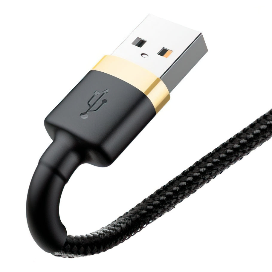 Кабел за данни и зареждане USB-A - Lightning Baseus Cafule, 18W, 3m, Златист CALKLF-RV1