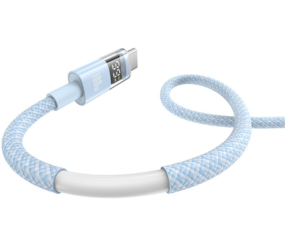 Кабел за данни и зареждане USB-A - USB-C Baseus Display 2, 100W, 1m, Син P10382701311-00