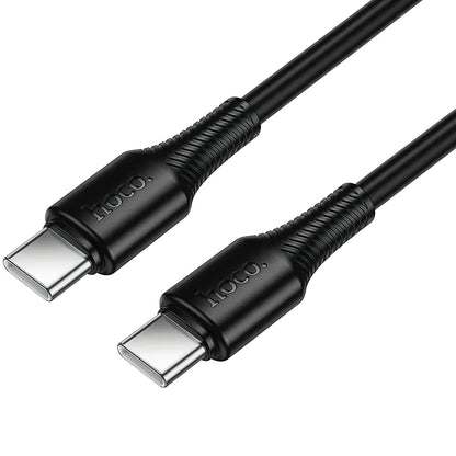 Кабел за данни и зареждане USB-C - USB-C HOCO X120, 60W, 1m, Черен