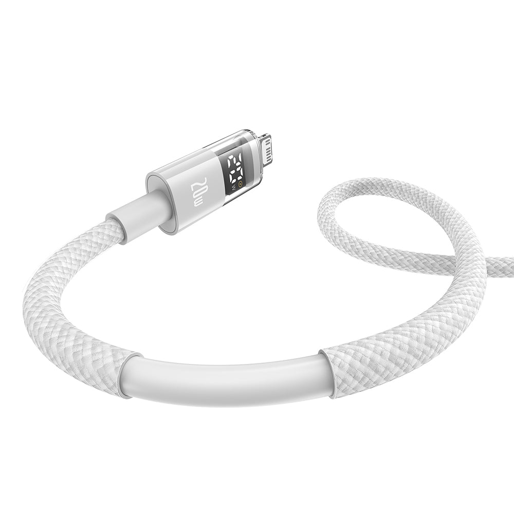 Кабел за данни и зареждане USB-C - Lightning Baseus Display 2, 20W, 1m, Бял P10382703211-00