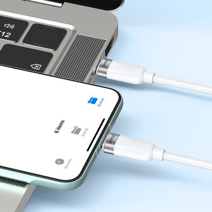Кабел за данни и зареждане USB-C - USB-C BWOO BO-X315C, 100W, 1m, Бял