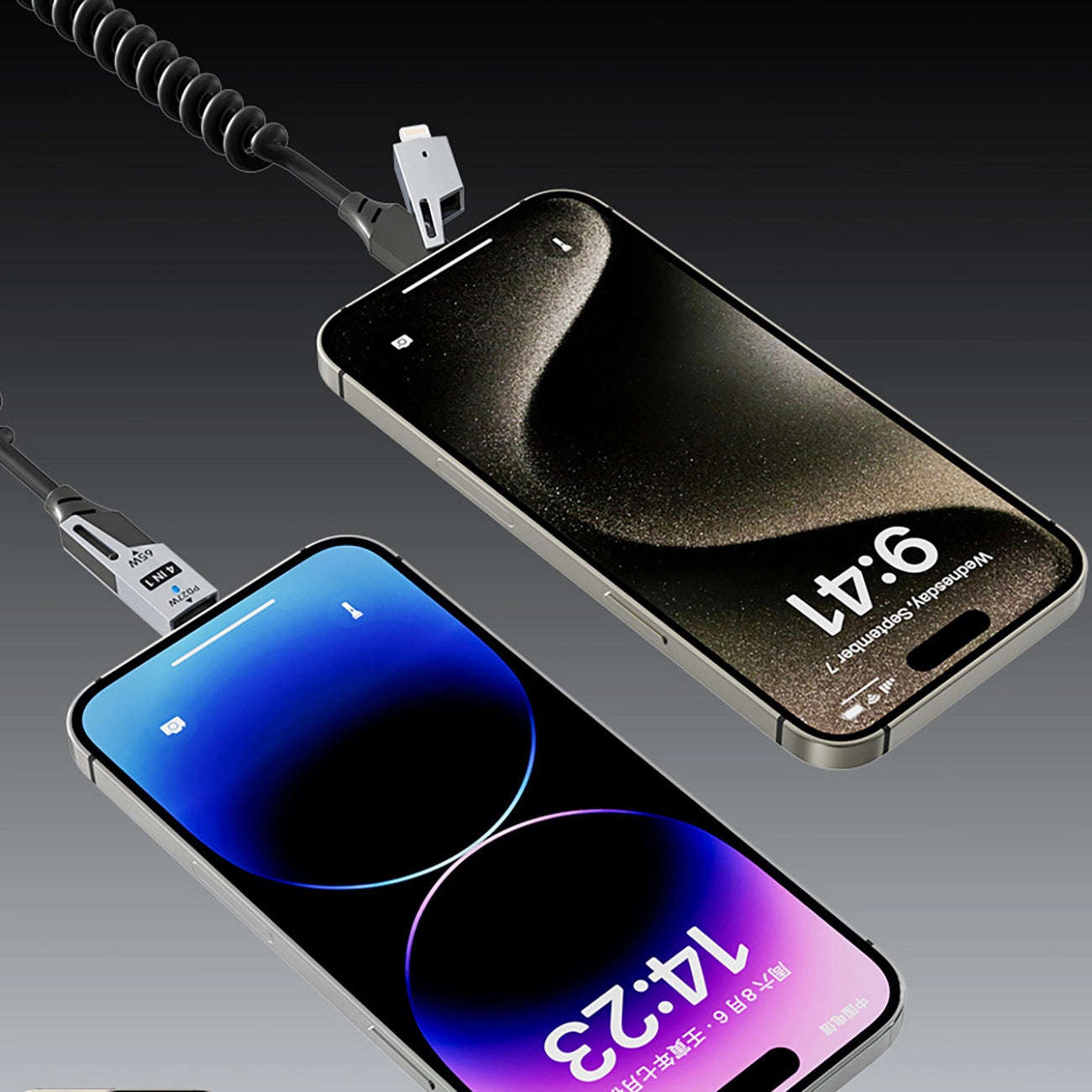 Кабел за данни и зареждане USB-A / USB-C - Lightning / USB-C Dudao L20 Pro, 65W, 1.5m, Черен