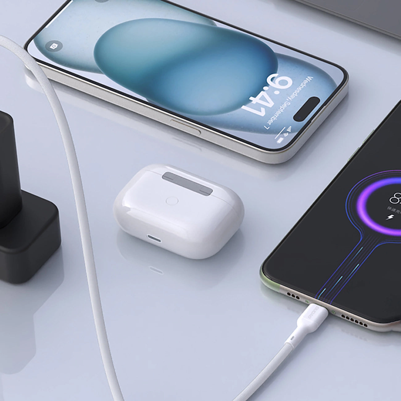 Кабел за данни и зареждане USB-A - USB-C Dudao L9T, 100W, 1m, Бял