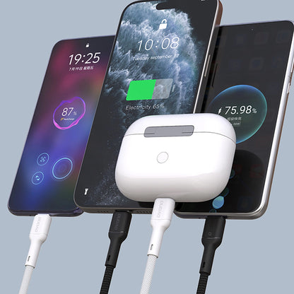 Кабел за данни и зареждане USB-C - USB-C Dudao L9C, 65W, 1m, Бял