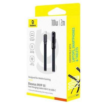 Кабел за данни и зареждане USB-C - USB-C Baseus MVP 3, 100W, 2m, Черен P10382500121-01