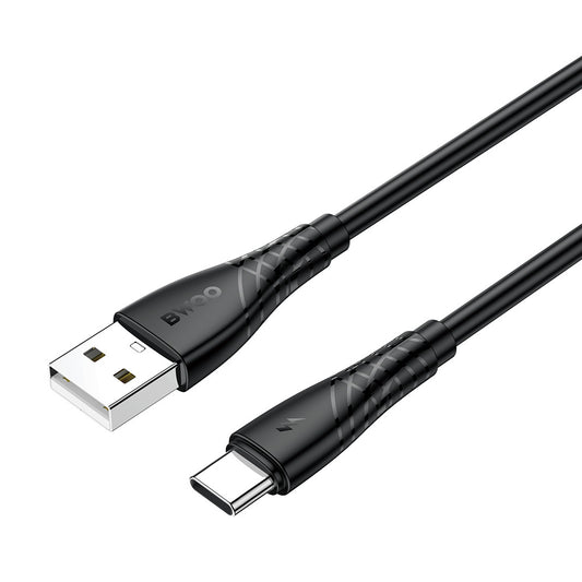 Кабел за данни и зареждане USB-A - USB-C BWOO BO-X318C, 27W, 1m, Черен