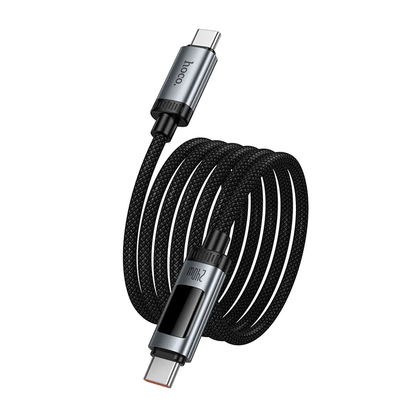 Кабел за данни и зареждане USB-C - USB-C HOCO Display U148, 240W, 1.2m, Черен