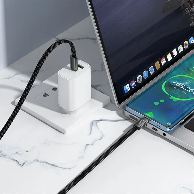 Кабел за данни и зареждане USB-C - USB-C HOCO X125, 60W, 1m, Черен