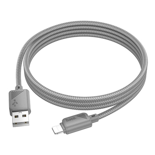 Кабел за данни и зареждане USB-A - Lightning HOCO X113, 18W, 1м, Сив