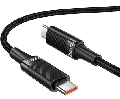 Кабел за данни и зареждане USB-C - USB-C HOCO U153 Extreme, 100W, 1.2м, Черен