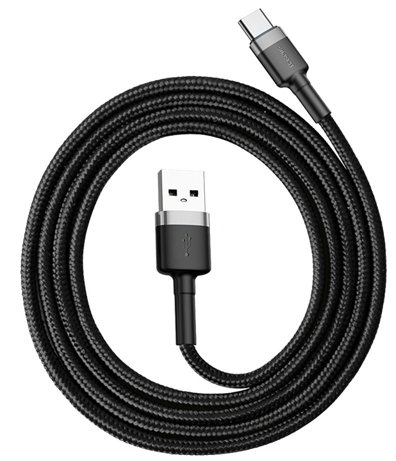 Кабел за пренос на данни и зареждане USB-A - USB-C Baseus Cafule, 60W, 1m, сив CATKLF-BG1 CATKLF-BG1