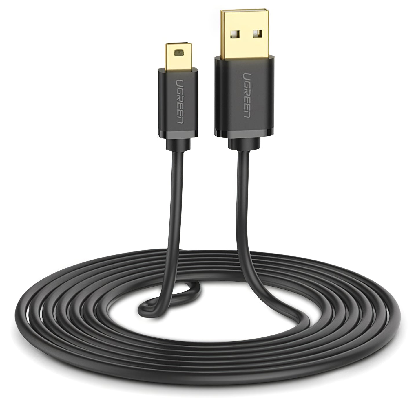 Кабел за данни и зареждане USB-A - miniUSB UGREEN US132, 2m, Черен