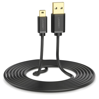 Кабел за данни и зареждане USB-A - miniUSB UGREEN US132, 2m, Черен