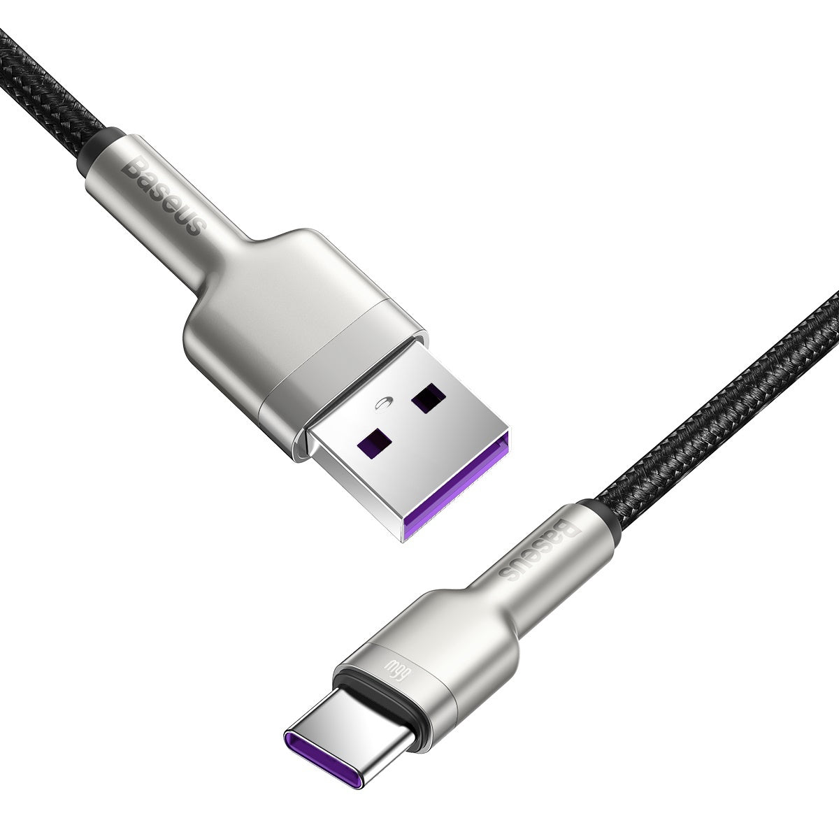 Кабел за данни и зареждане USB-A - USB-C Baseus Cafule Metal Series, 66W, 1m, черен CAKF000101 CAKF000101