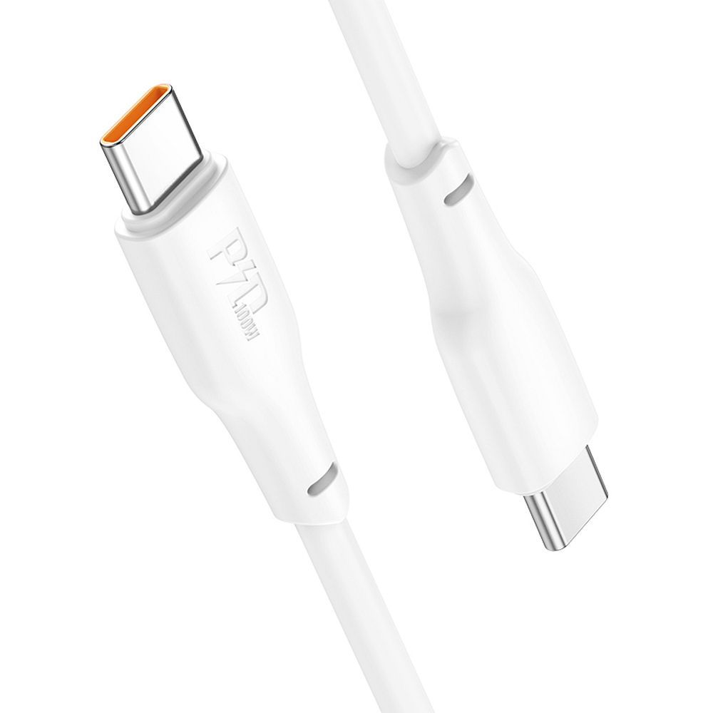 USB-C кабел за данни и зареждане - USB-C HOCO X93, 100W, 1m, бял 