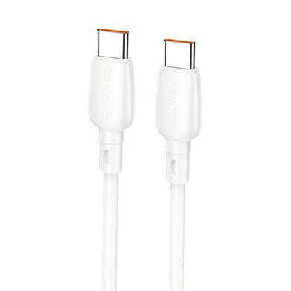 USB-C кабел за данни и зареждане - USB-C Borofone BX93, 100W, 1m, бял 