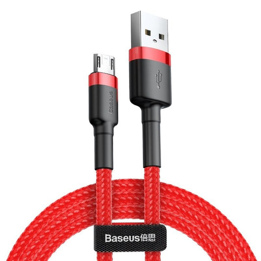 Кабел за данни и зареждане USB-A - microUSB Baseus Cafule, 18W, 1m, червен CAMKLF-B09