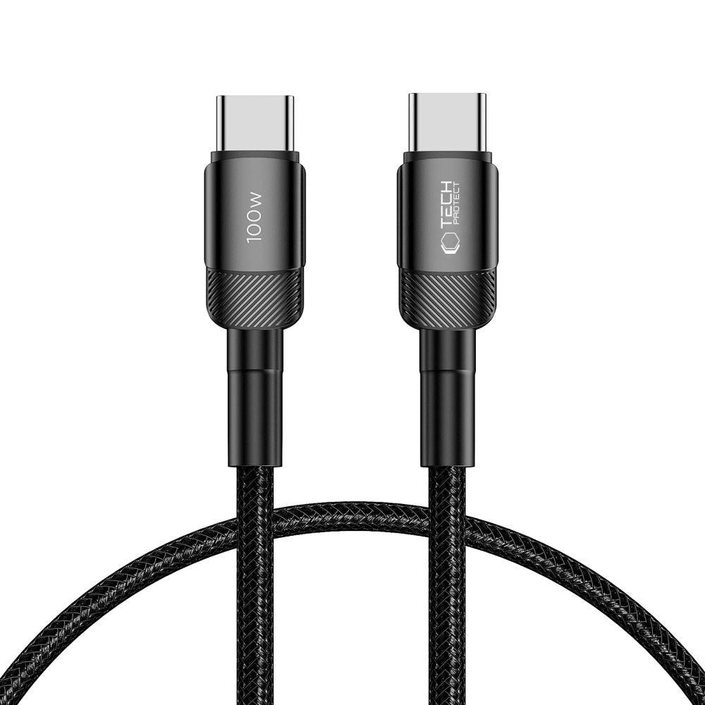 USB-C кабел за данни и зареждане - USB-C Tech-Protect Ultraboost EVO, 100W, 0,25 м, черен 