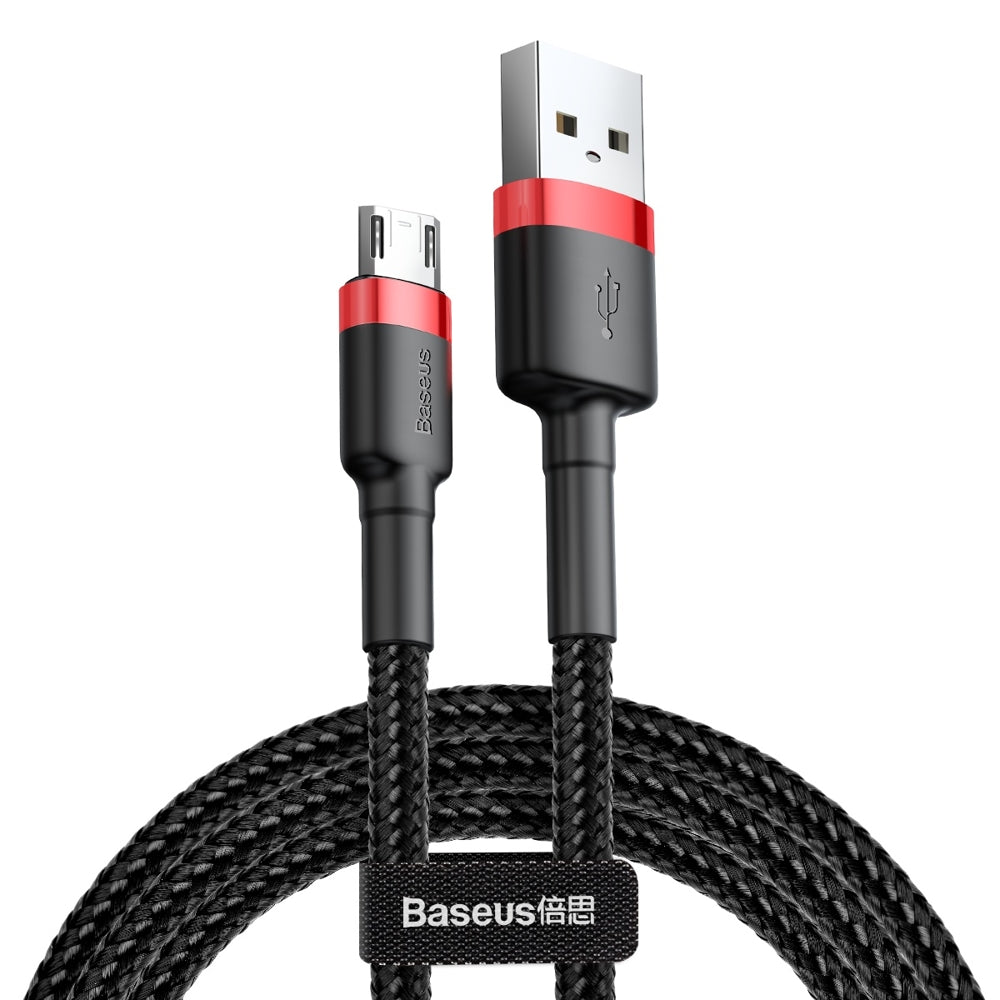 Кабел за данни и зареждане USB-A - microUSB Baseus Cafule, 18W, 2m, Червен