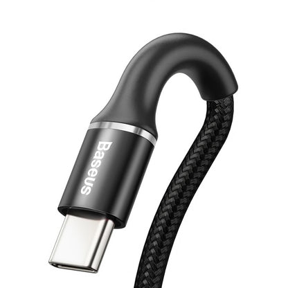 Кабел за пренос на данни и зареждане от USB-A към USB-C Baseus Halo, 18 W, 3 м, черен 