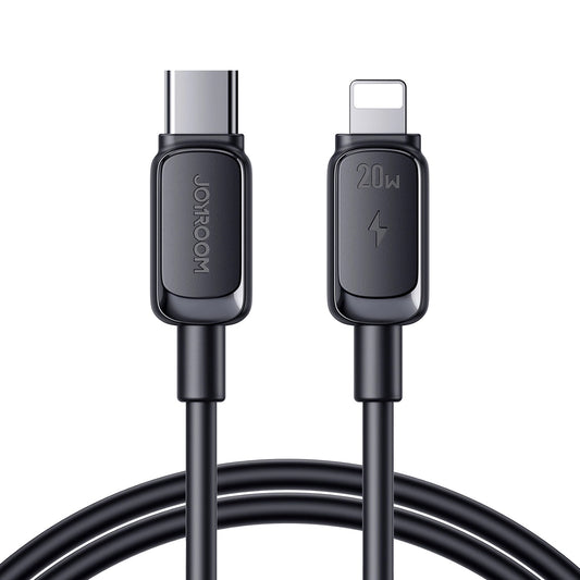 Кабел за данни и зареждане USB-C - Lightning Joyroom A14, 20W, 1.2m, Черен