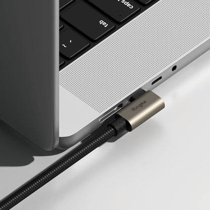 Кабел за данни и зареждане USB-C - USB-C Ringke 2X2 Angled, 240W, 1m, Черен