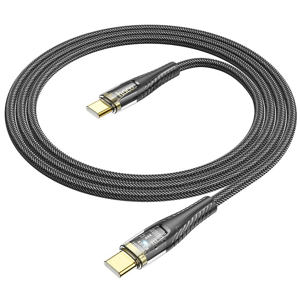 Кабел за данни и зареждане USB-C - USB-C HOCO U121, 60W, 1.2m, Черен