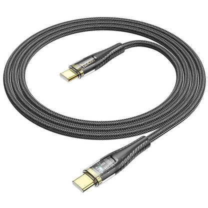 Кабел за данни и зареждане USB-C - USB-C HOCO U121, 60W, 1.2m, Черен