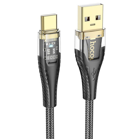 Кабел за данни и зареждане USB-A - USB-C HOCO U121, 18W, 1.2m, Черен