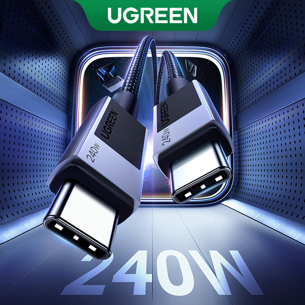 Кабел за данни и зареждане USB-C - USB-C UGREEN L513, 240W, 1m, Черен
