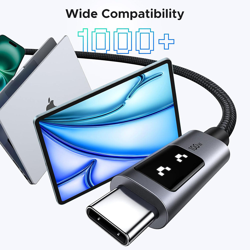 Кабел за данни и зареждане USB-C - USB-C UGREEN L509, 100W, 2m, Сив