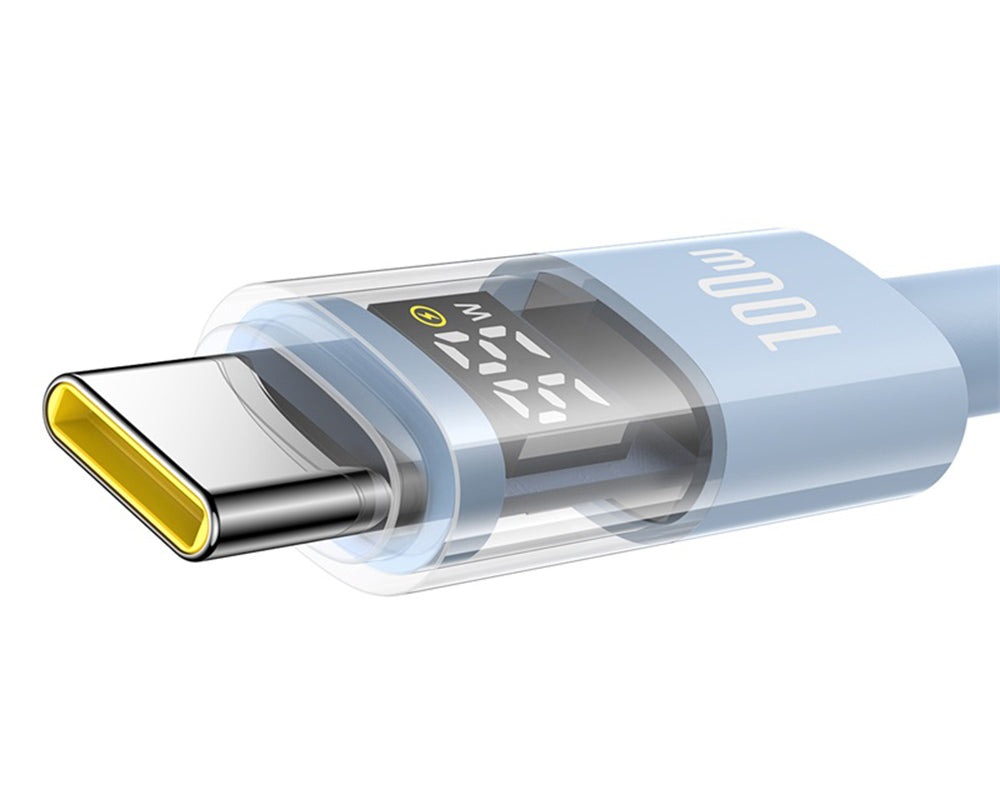 Кабел за данни и зареждане USB-A - USB-C Baseus Display 2, 100W, 1m, Син P10382701311-00