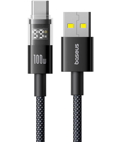 Кабел за данни и зареждане USB-A - USB-C Baseus Display 2, 100W, 1m, Черен P10382701121-00