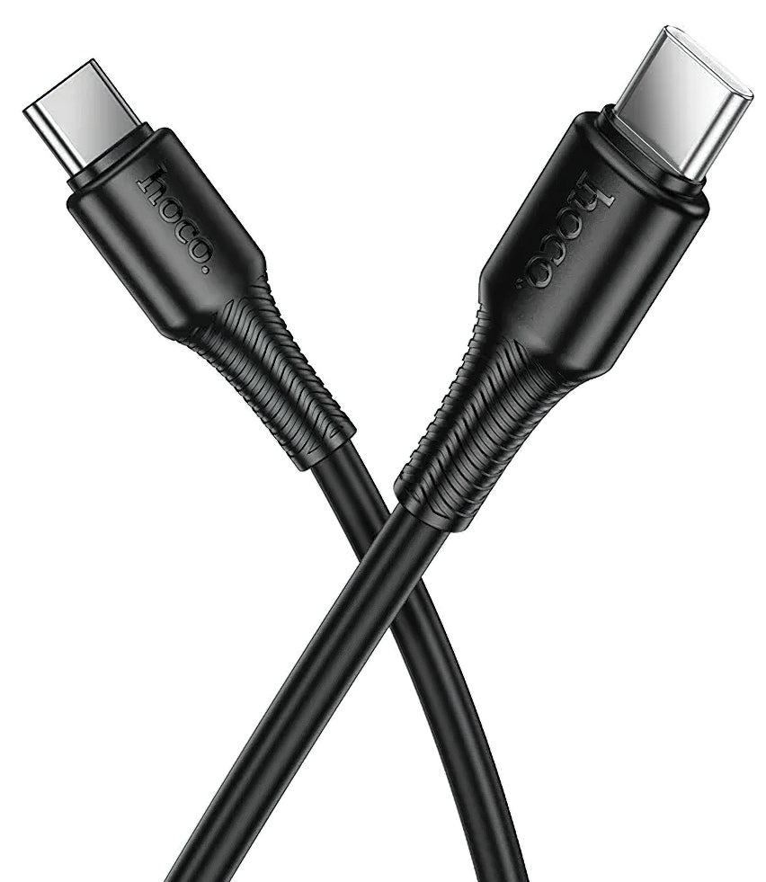 Кабел за данни и зареждане USB-C - USB-C HOCO X120, 60W, 1m, Черен