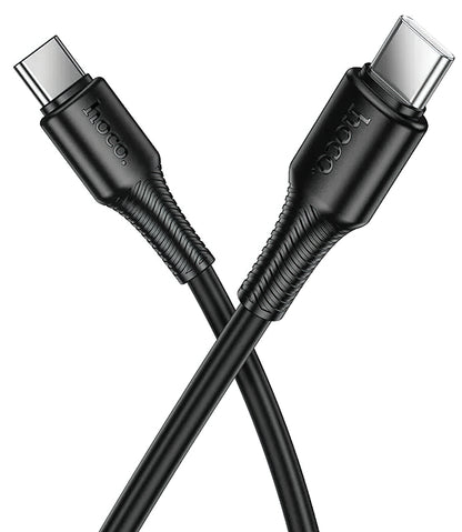 Кабел за данни и зареждане USB-C - USB-C HOCO X120, 60W, 1m, Черен