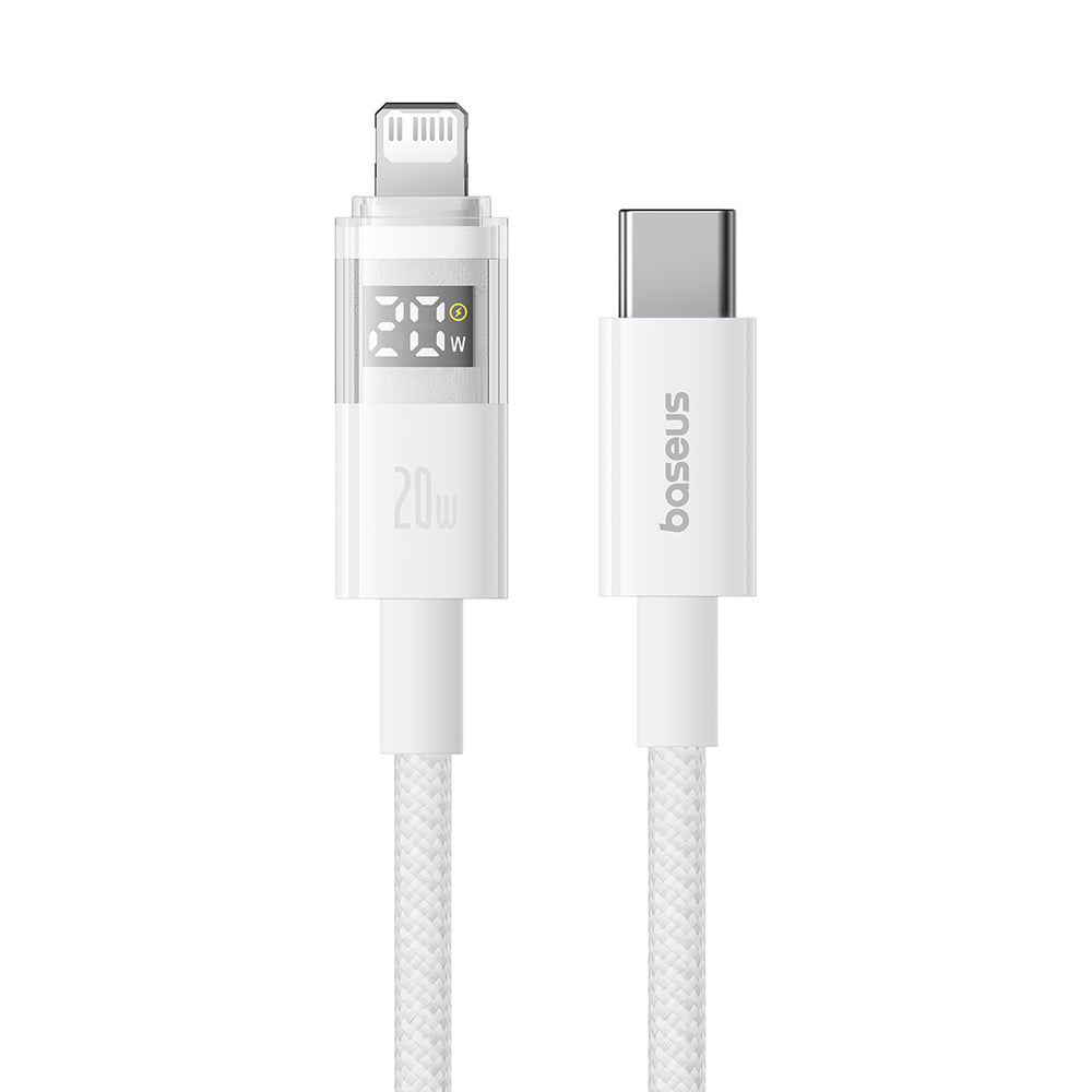 Кабел за данни и зареждане USB-C - Lightning Baseus Display 2, 20W, 1m, Бял P10382703211-00