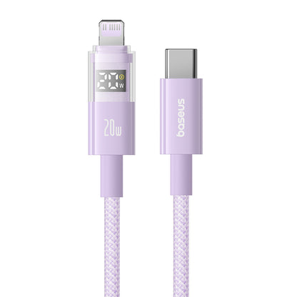 Кабел за данни и зареждане USB-C - Lightning Baseus Display 2, 20W, 1m, Лилав P10382703511-00