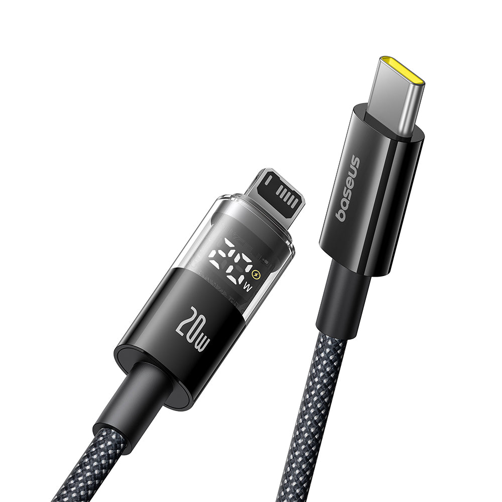 Кабел за данни и зареждане USB-C - Lightning Baseus Display 2, 20W, 2m, Черен P10382703121-01