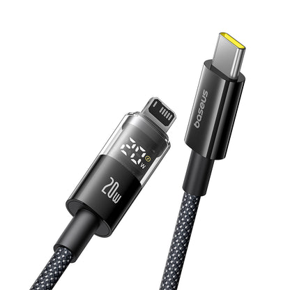 Кабел за данни и зареждане USB-C - Lightning Baseus Display 2, 20W, 2m, Черен P10382703121-01
