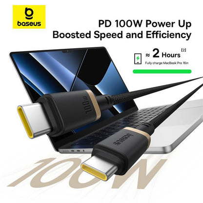Кабел за данни и зареждане USB-C - USB-C Baseus Dura Series, 100W, 2m, Златист P10377803U01-03