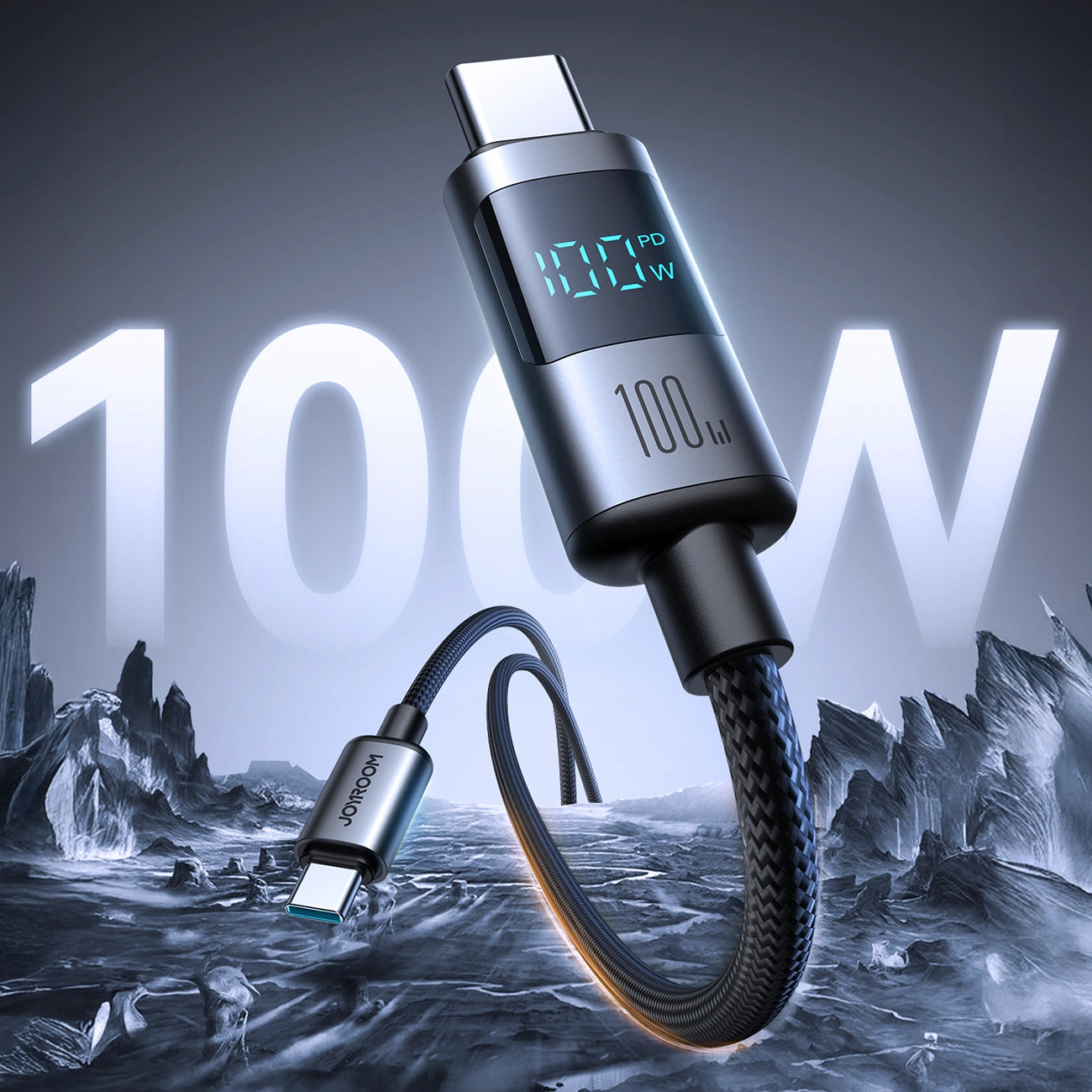 Кабел за данни и зареждане USB-C - USB-C Joyroom S-A16 Pro Prism Display, 100W, 1.2m, Черен