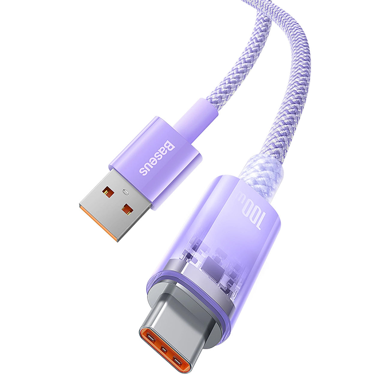 Baseus Explorer USB-A to USB-C Data and Charging Cable, 100W, 1m, Purple CATS010405