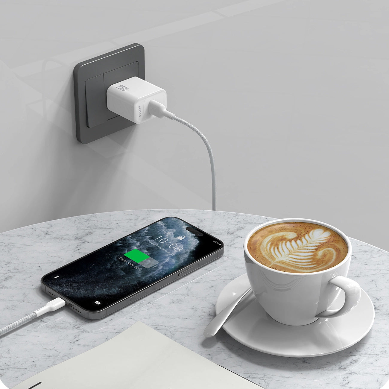 Кабел за данни и зареждане USB-A - USB-C Dudao L9T, 100W, 1m, Бял