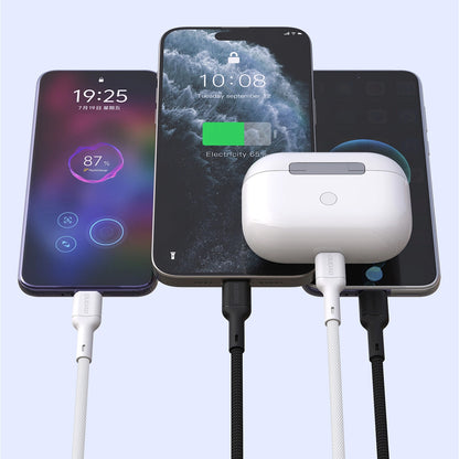 Кабел за данни и зареждане USB-C - USB-C Dudao L9C, 65W, 1m, Бял