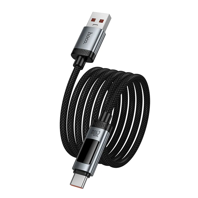 USB-A to USB-C Data and Charging Cable HOCO Display U148, 100W, 1.2m, Black